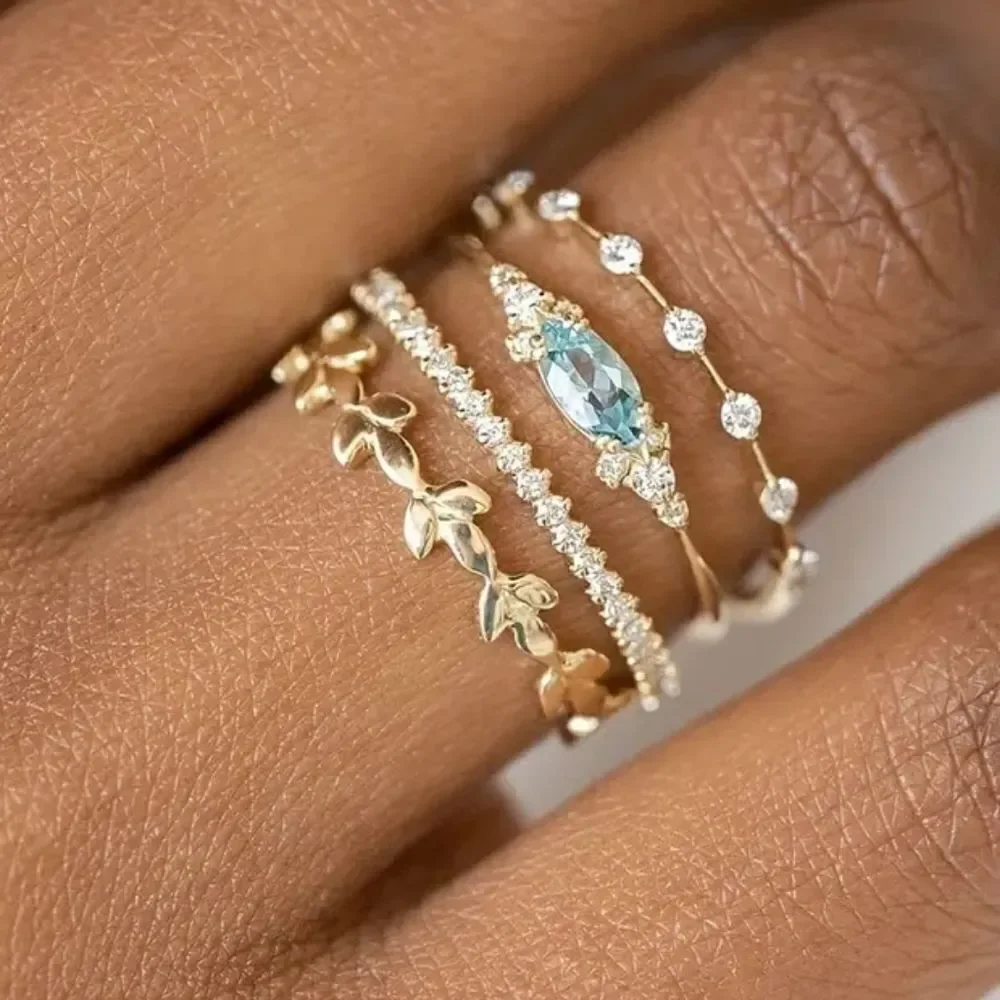 4pc vintage stacking rings sz 9